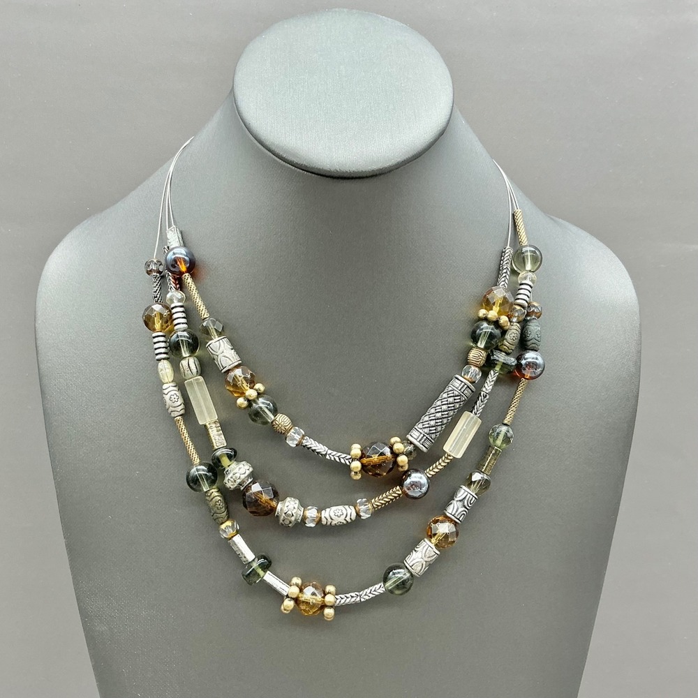 Premier Designs Necklace Women Multicolor Multi-Strand Beaded Layered Jewelry
